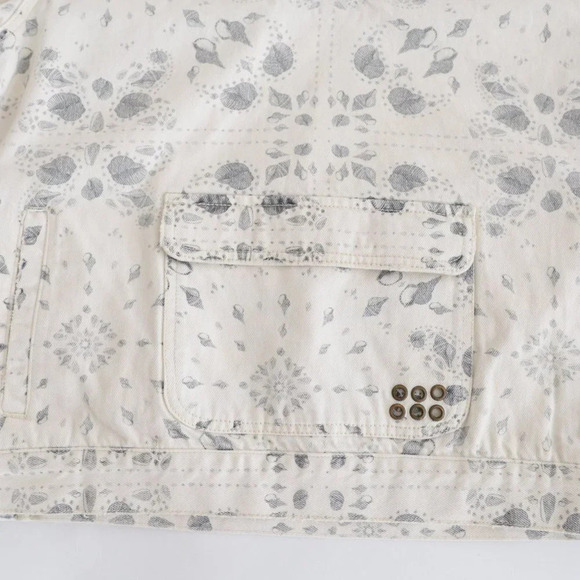 SER.O.YA Braxton Cream Sea Shells Hoodie  Pullover Denim Jacket S NWT - Picture 13 of 13